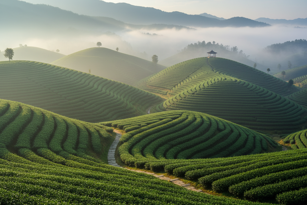 The hills with tea plantation